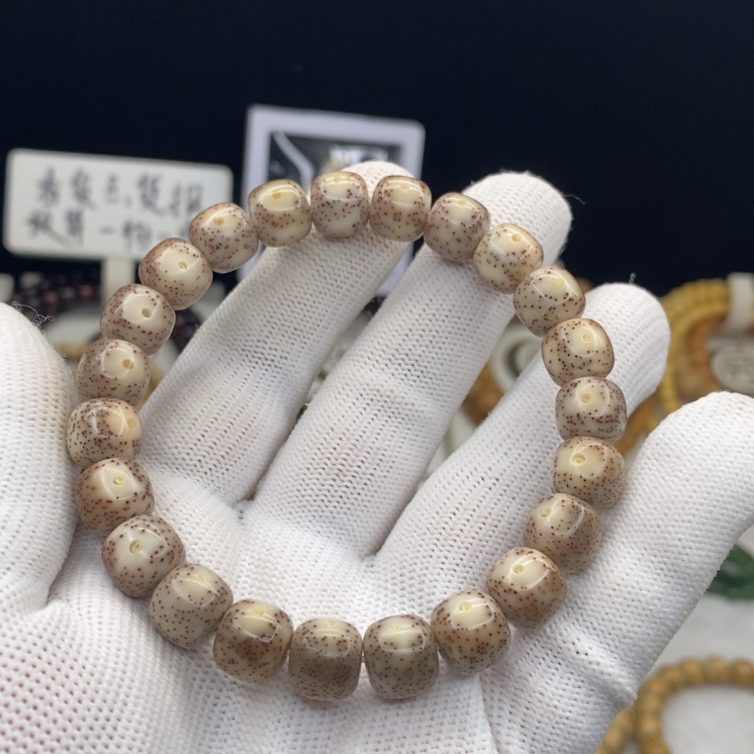 顽***疾手串星月菩提石玉奶奶灰月留白10✖️9细星