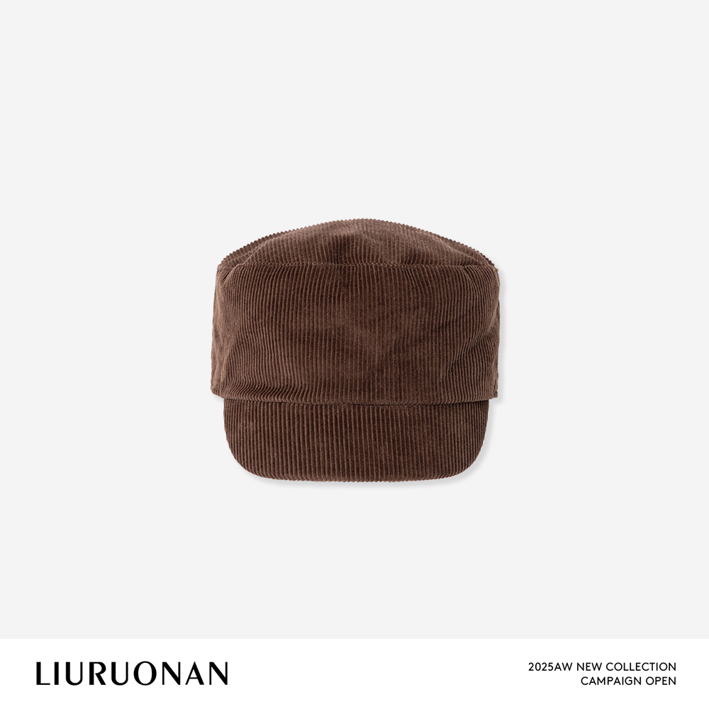 LIURUONAN 25JJ 复古纯色灯芯绒马术帽鸭舌报童帽