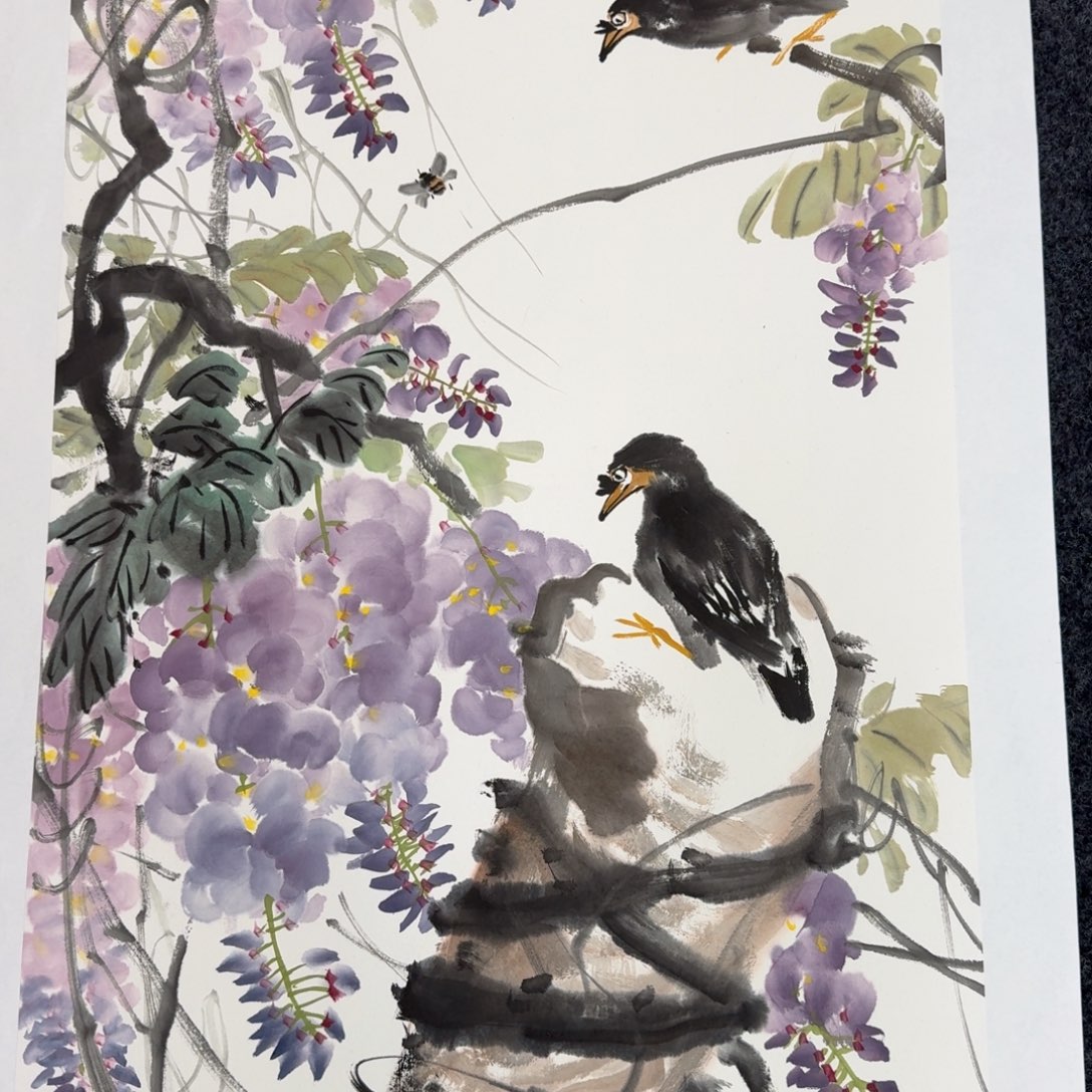 国画纯手绘山水花鸟作品