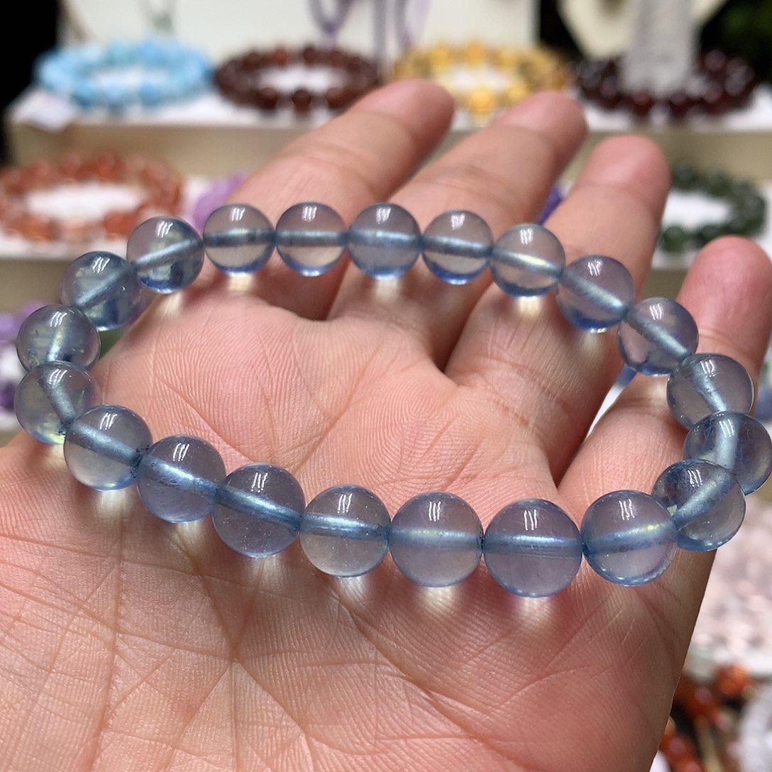 水晶手链未镶嵌天然海蓝宝