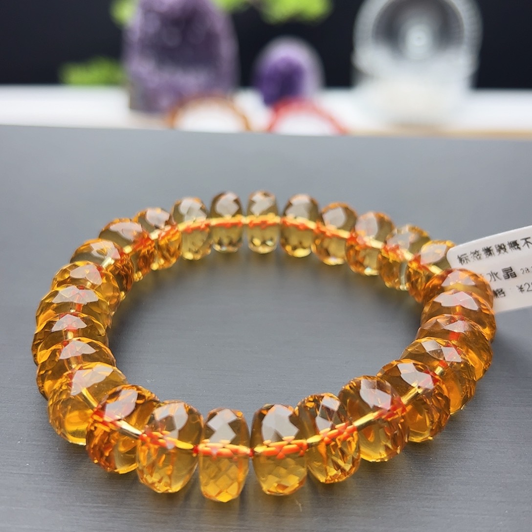 水晶手链未镶嵌黄水晶12.7mm28.29