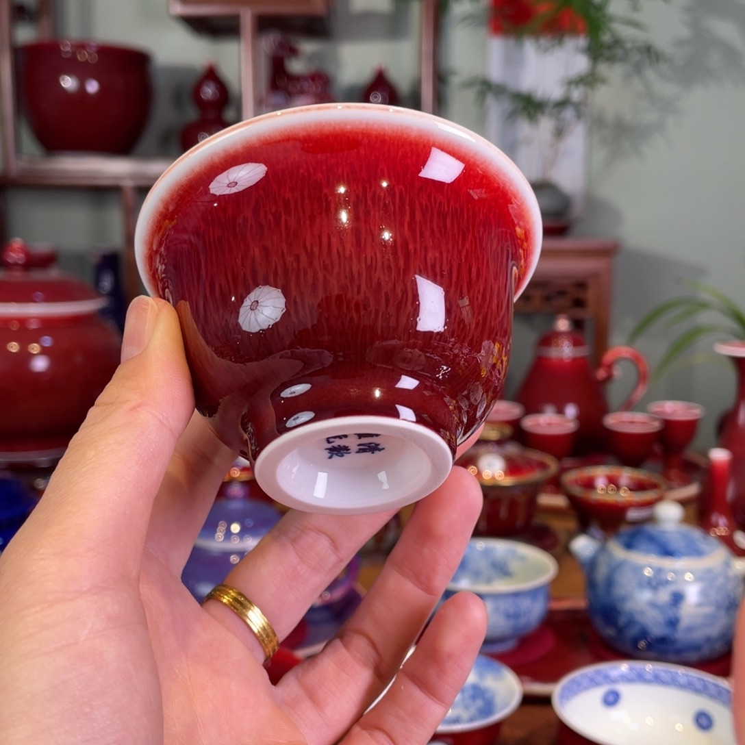 清欢雅玩原矿郎红福利小压手杯
