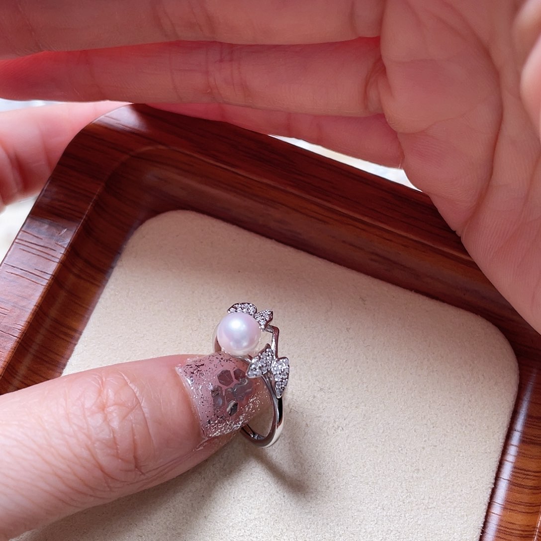 海水珍珠戒指银S925镶嵌