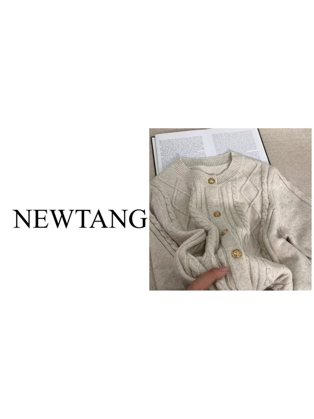 【曼城旧事】1110时尚休闲百搭针织日常百搭外套上衣  米白