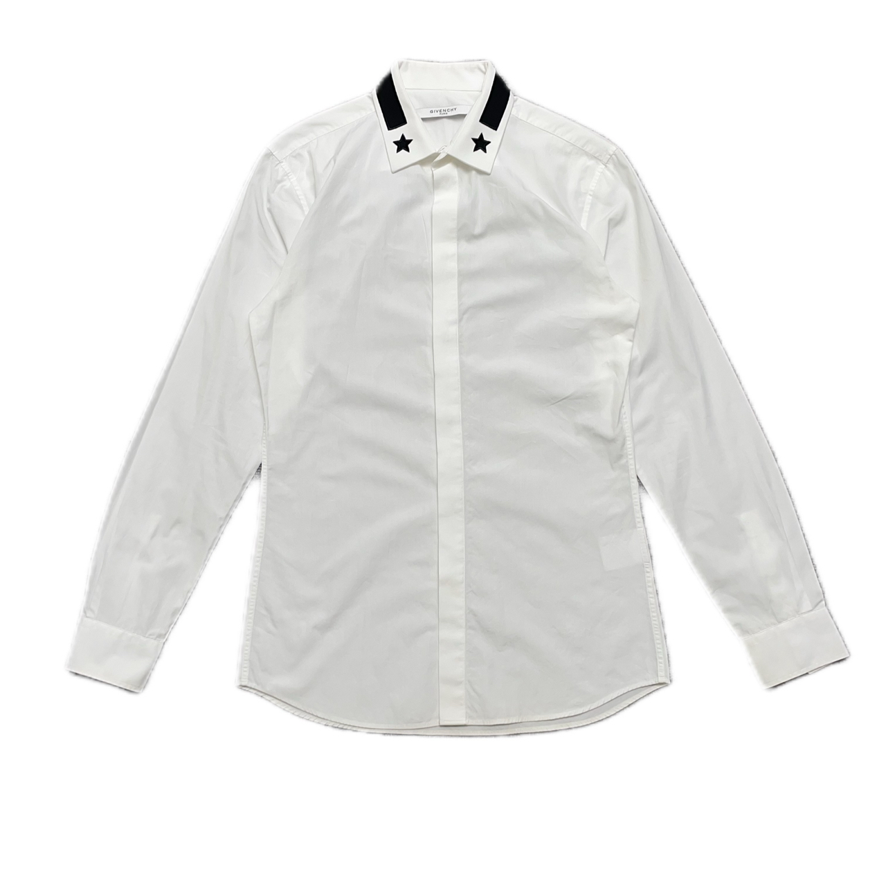 99新 Givenchy/纪梵希 39码 A0462 领口刺绣五角星白色衬衫
