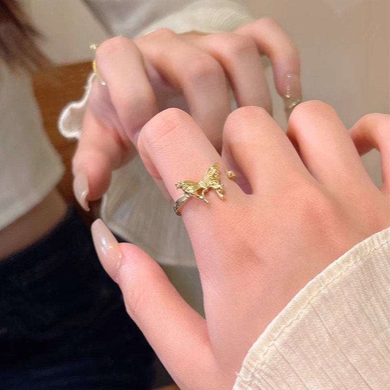 铜合金戒指 【蝶】气质轻奢小众百搭简约开口圈戒指