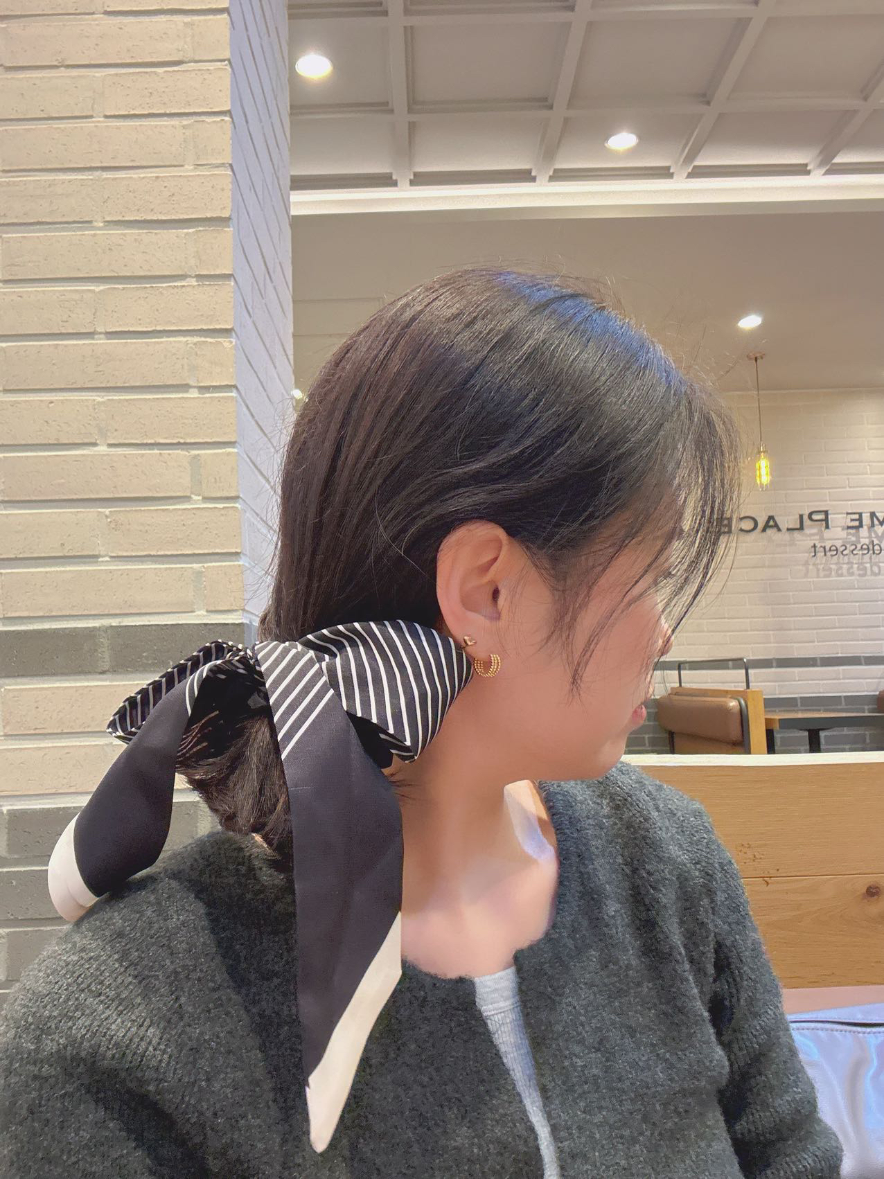 韩国气质款飘带肠圈