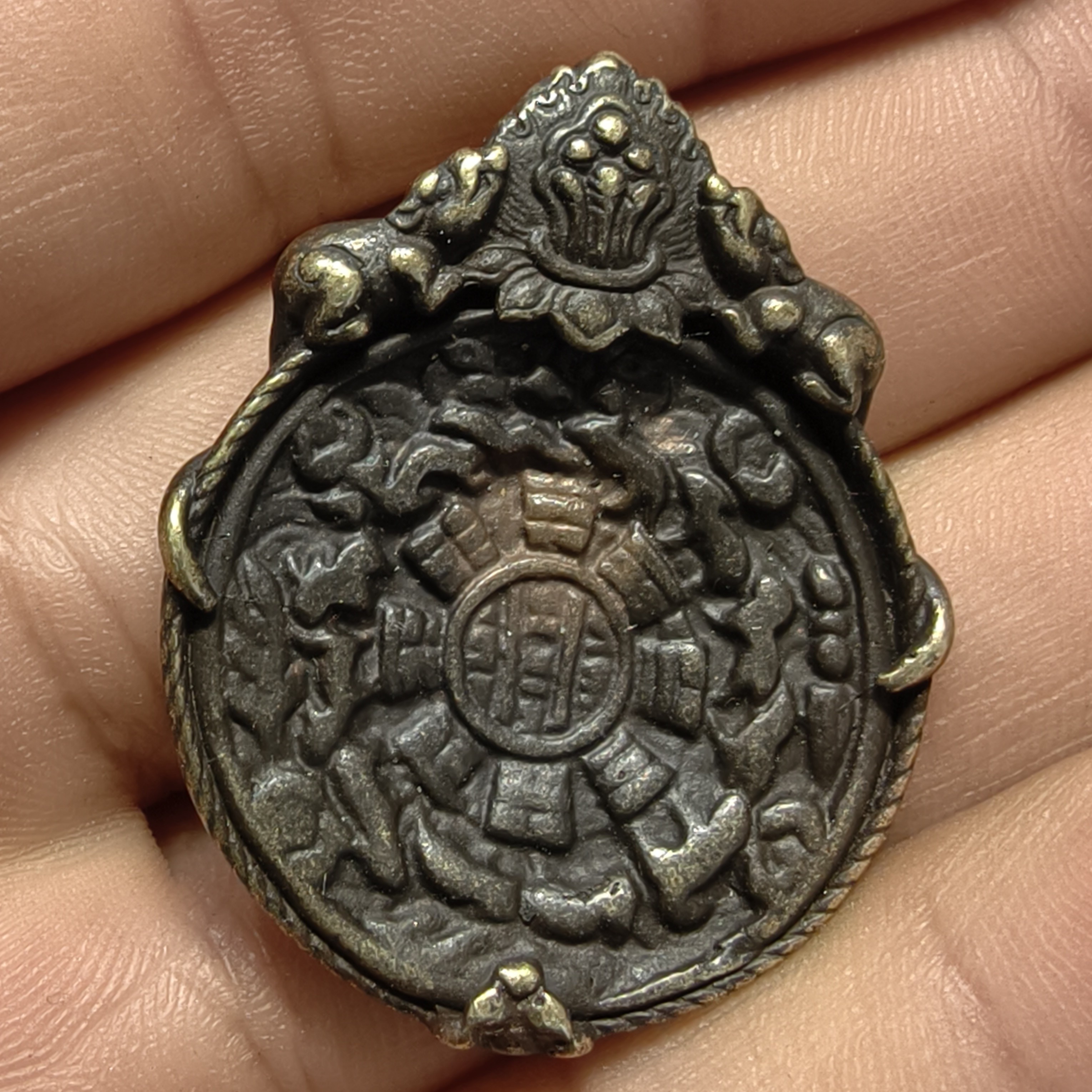 精选紫立马铜迷你九宫八卦牌