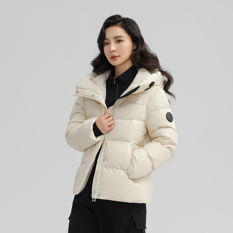 茵曼秋冬反季大清仓保暖羽绒服女短款时尚百搭连帽情侣加厚外套