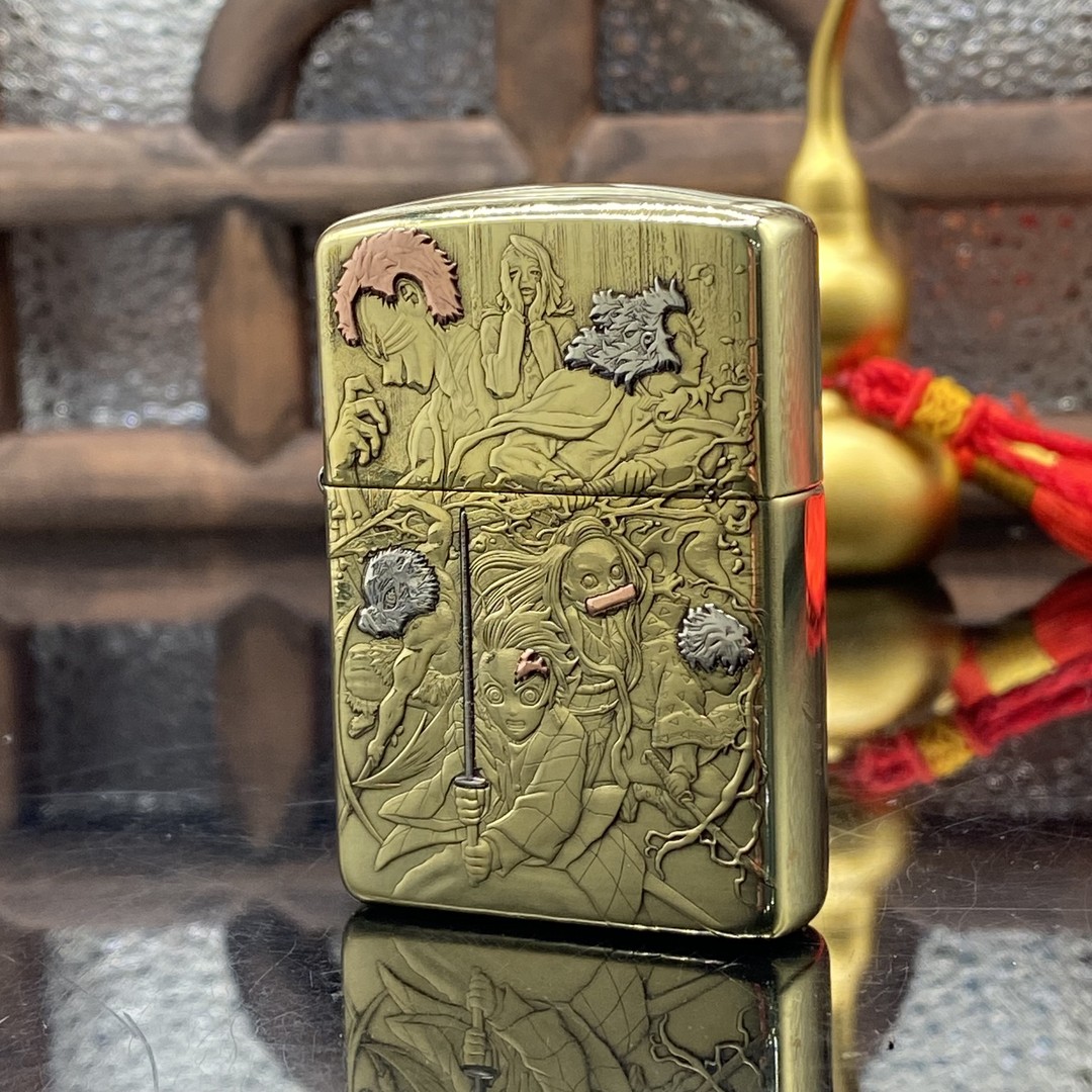 ZIPPO/之宝打火机 鬼灭之刃盔甲镜面黄铜浮雕【杨杨专属】DYJ1