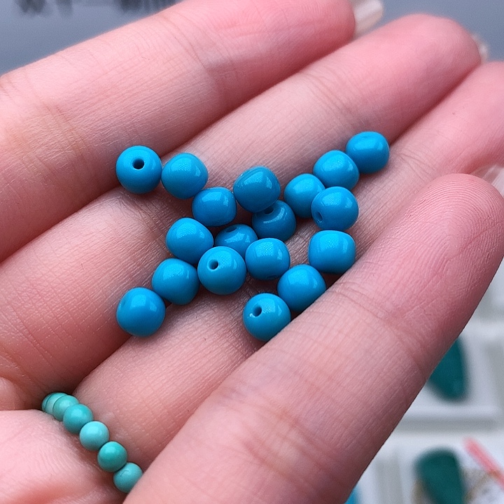 无***魂绿松石未镶嵌高瓷高色