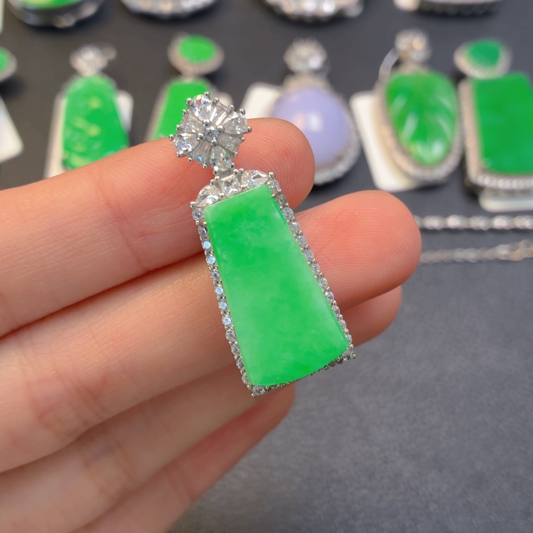 翡翠银S925镶嵌颈饰