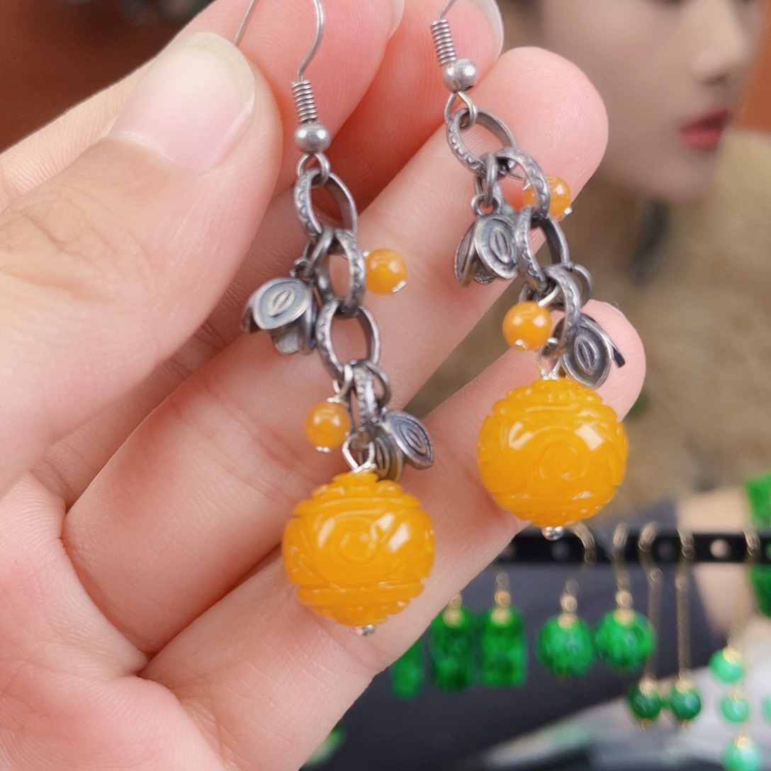 翡翠未镶嵌耳饰饰品