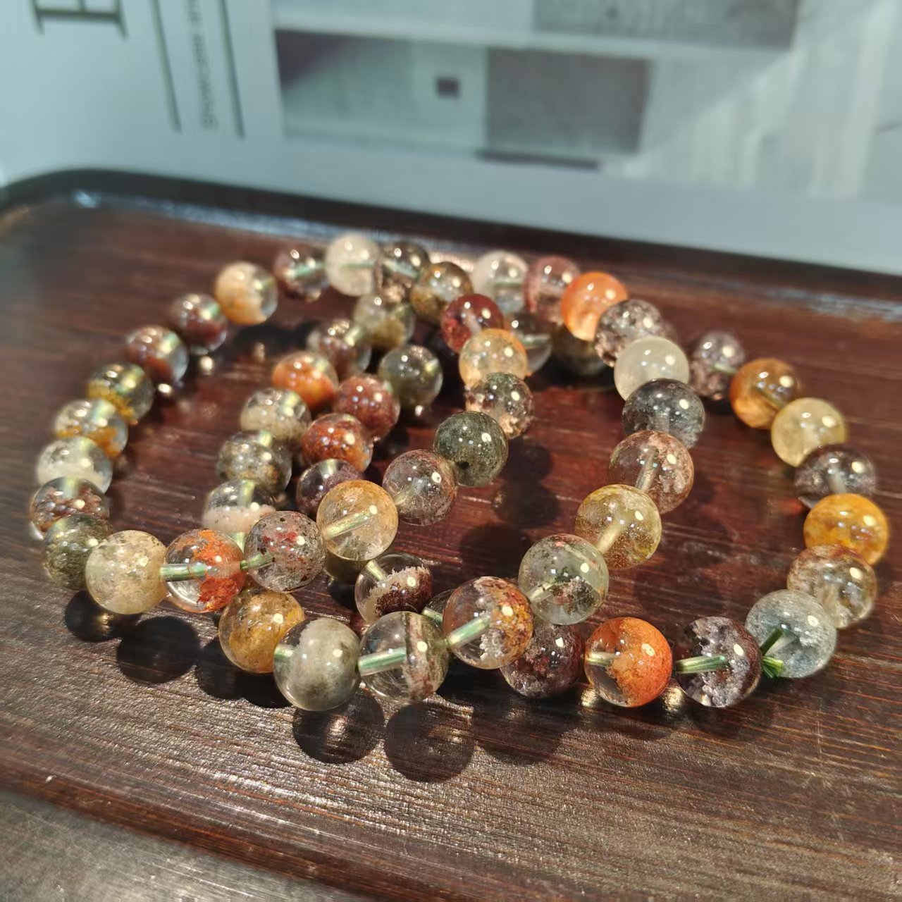 【小宝晶选】天然四季幽灵单圈手链 多样性发一件 约 9mm XL2354