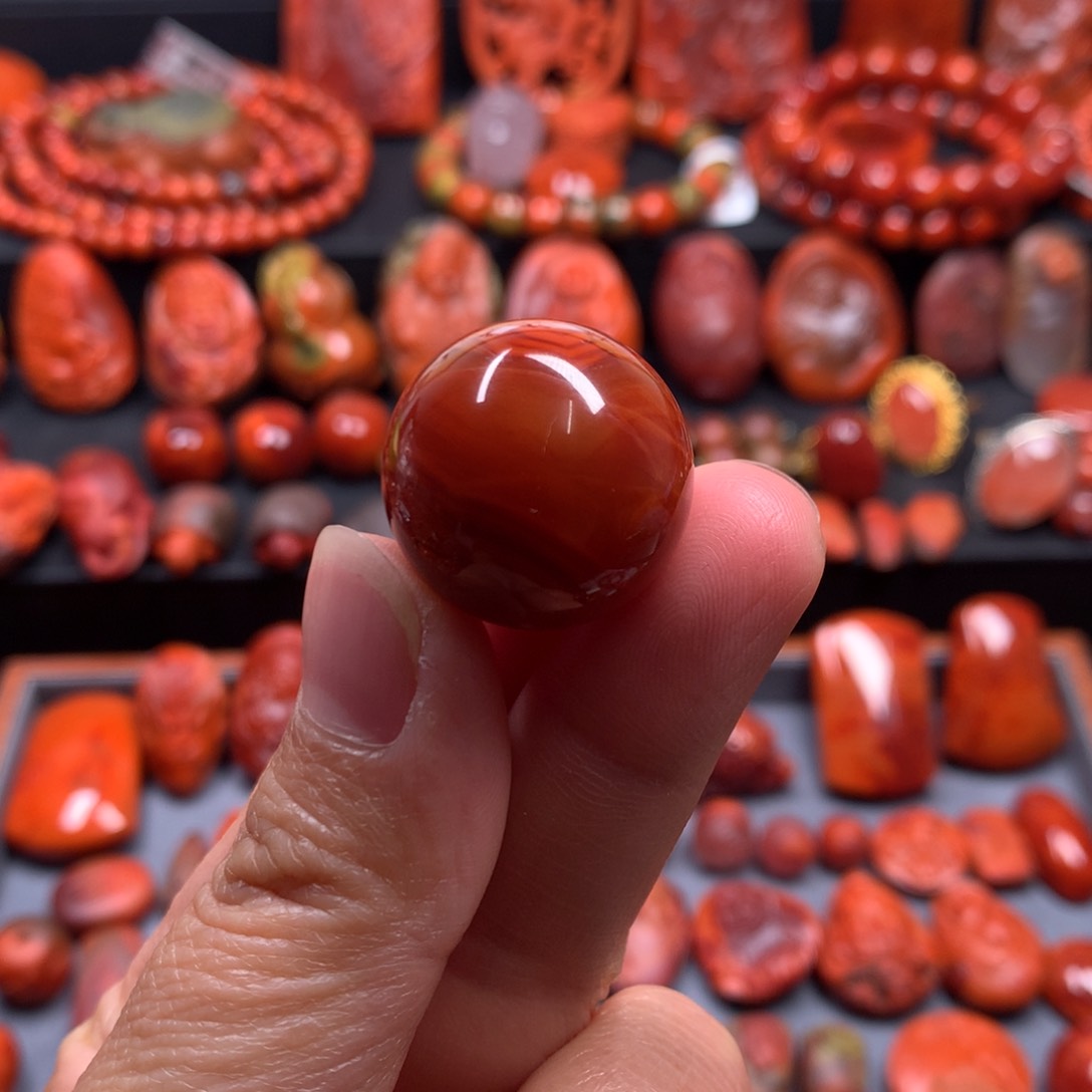 南红玛瑙单珠22m m未镶嵌