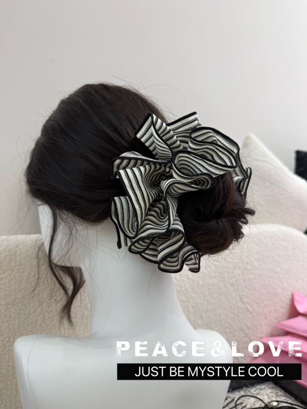 小董 四层黑白条纹复古韩系发圈