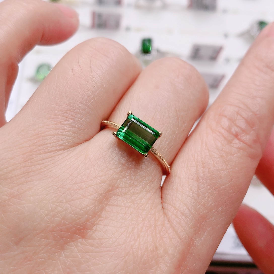 碧玺戒指银S925镶嵌戒指