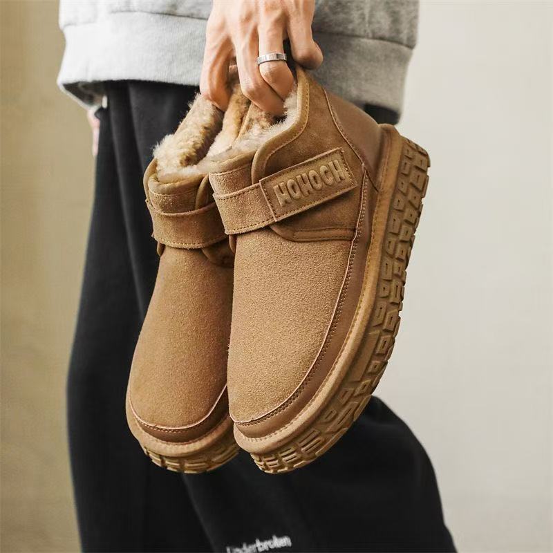 保暖防滑雪地靴魔术贴时尚雪地靴百搭短筒