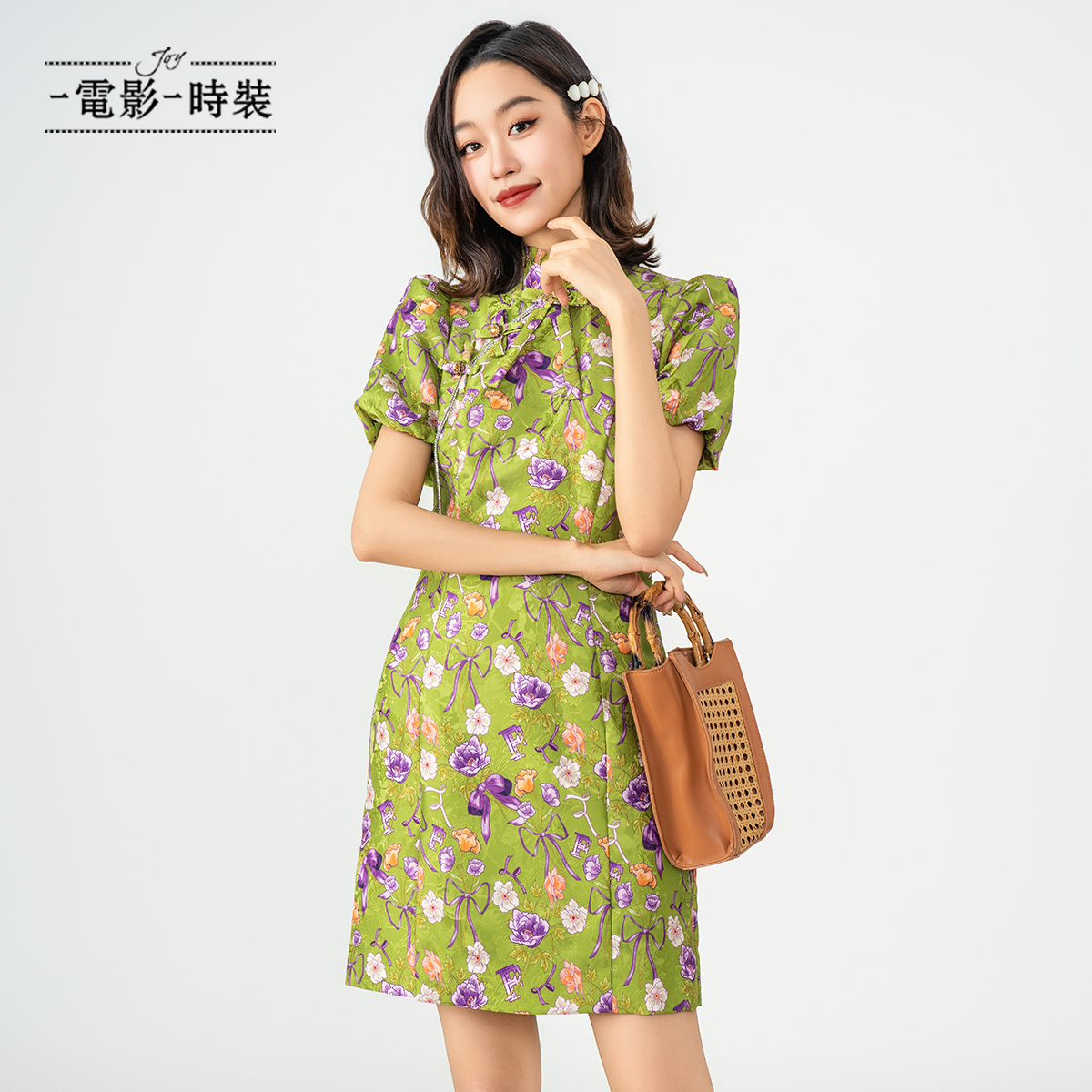 【蜜思仝】一电影一时装新中式碎花连衣裙裙子高贵FFEL8111013