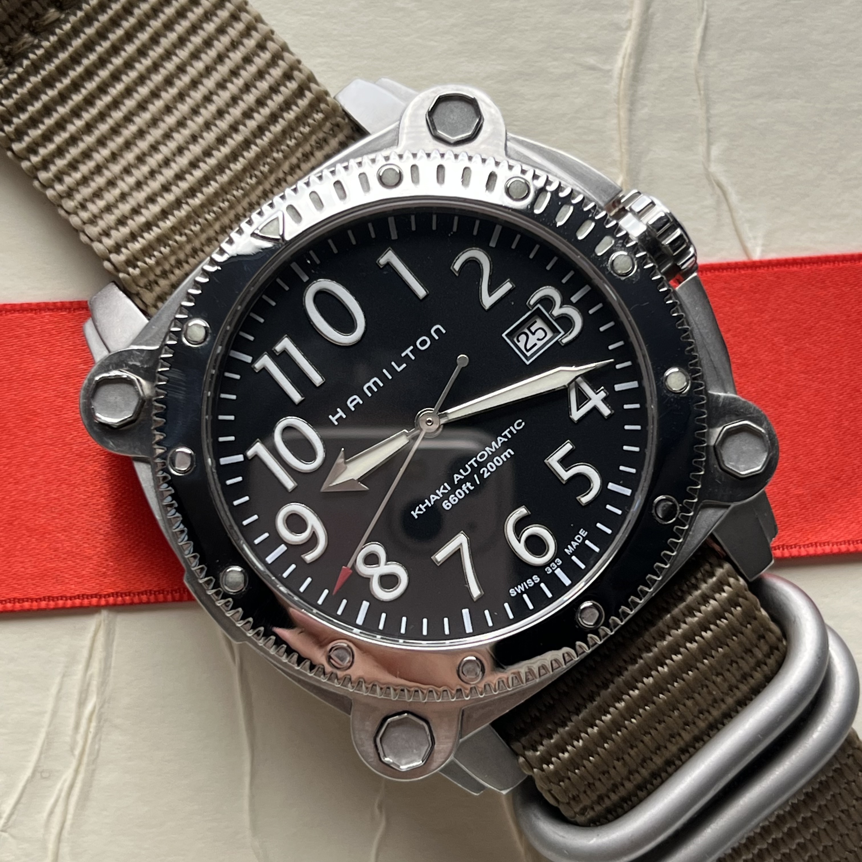 99新 Hamilton/汉米尔顿 卡其海军系列表径42mm