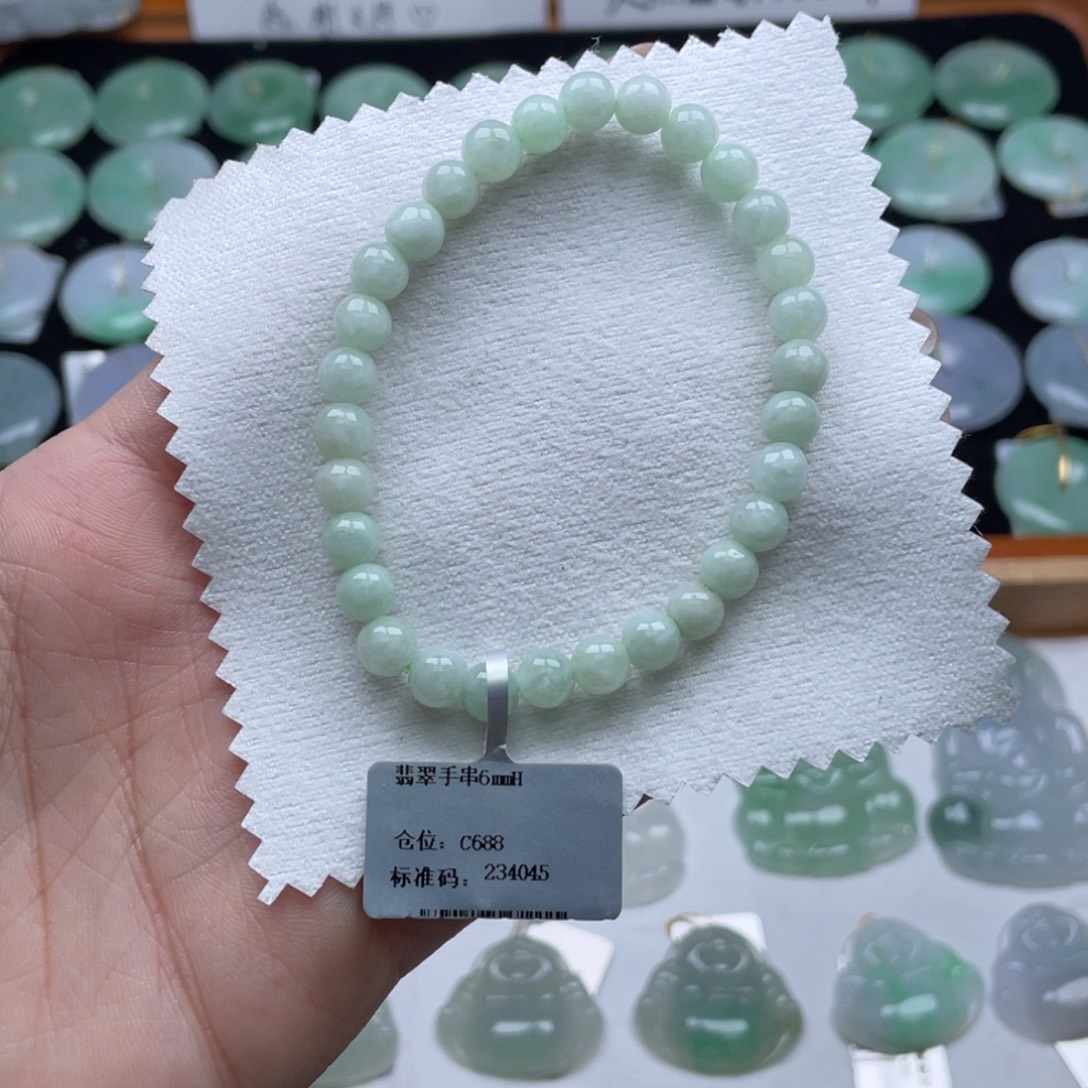 翡翠未镶嵌手串手串卡6