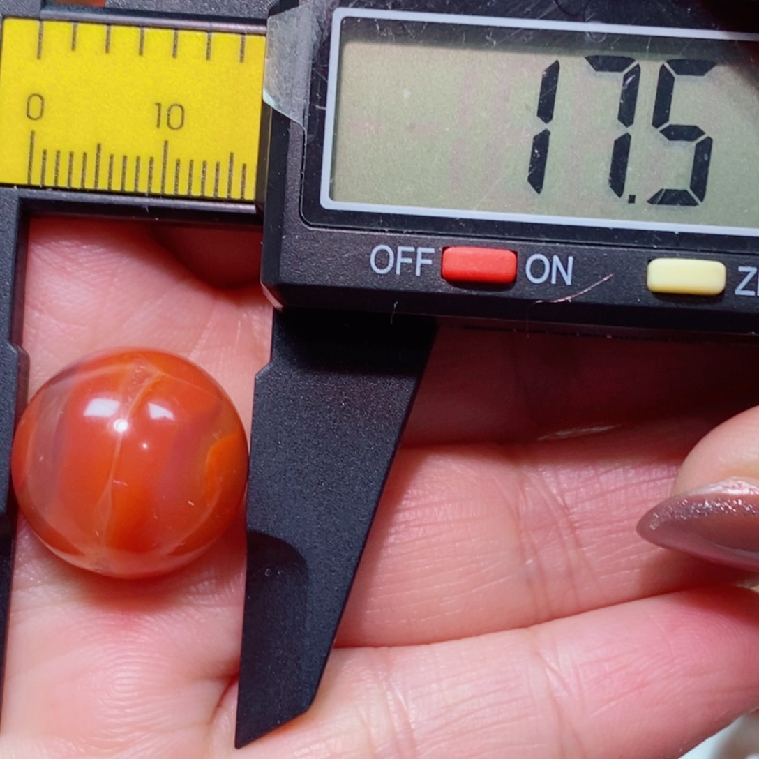 南红玛瑙单珠未镶嵌火焰纹单珠卡17