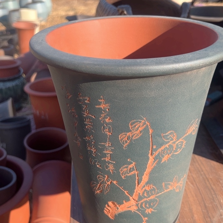 红陶紫砂兰花盆无暇