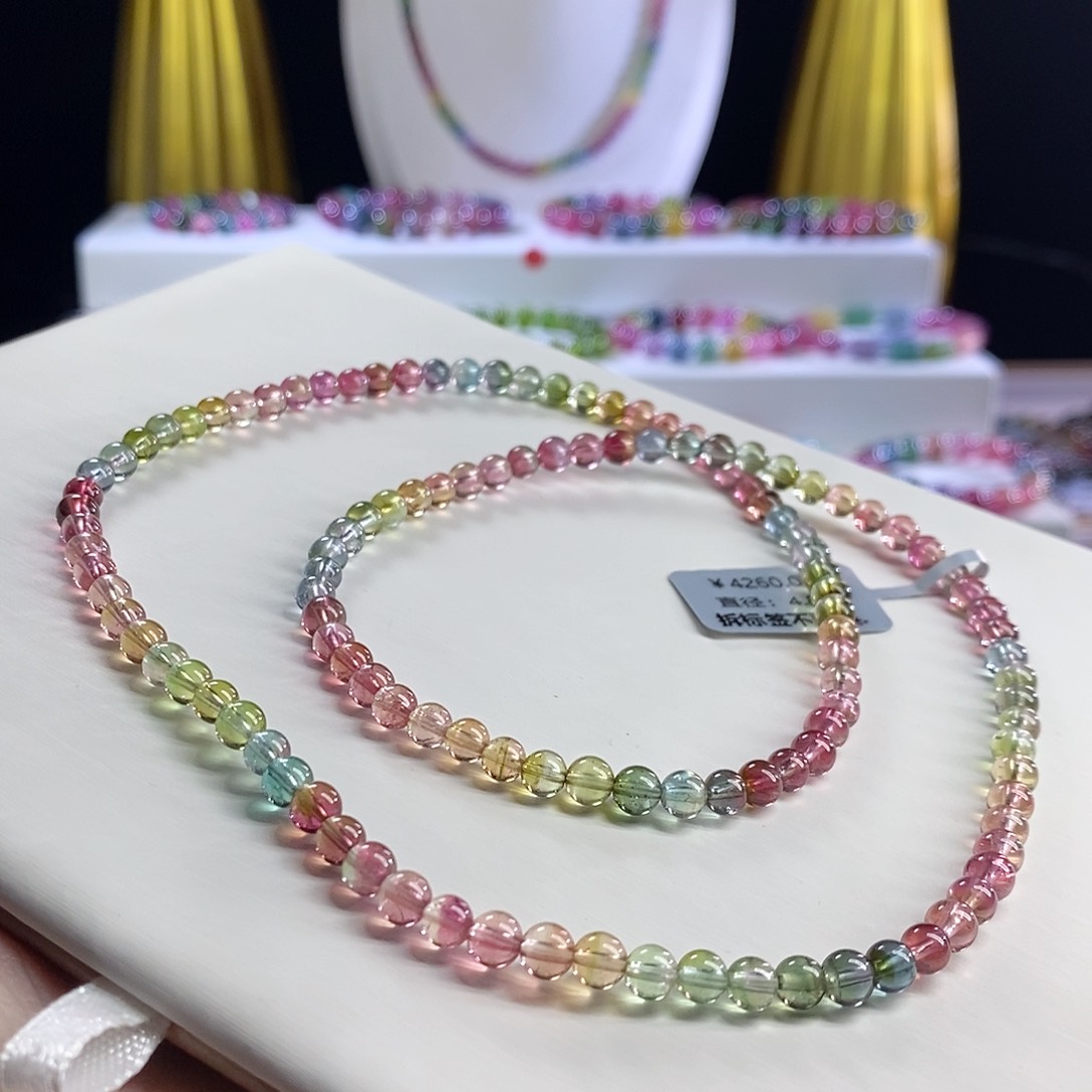 未镶嵌手链碧玺西瓜三圈