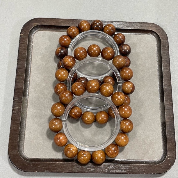 B148桃木圆珠卡1.5单圈手串（底色多样，发其一）