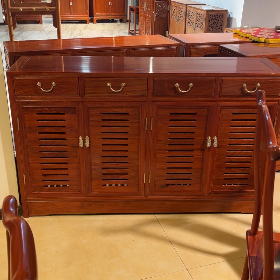 用***2花梨木类端景台缅甸花梨木高角鞋柜