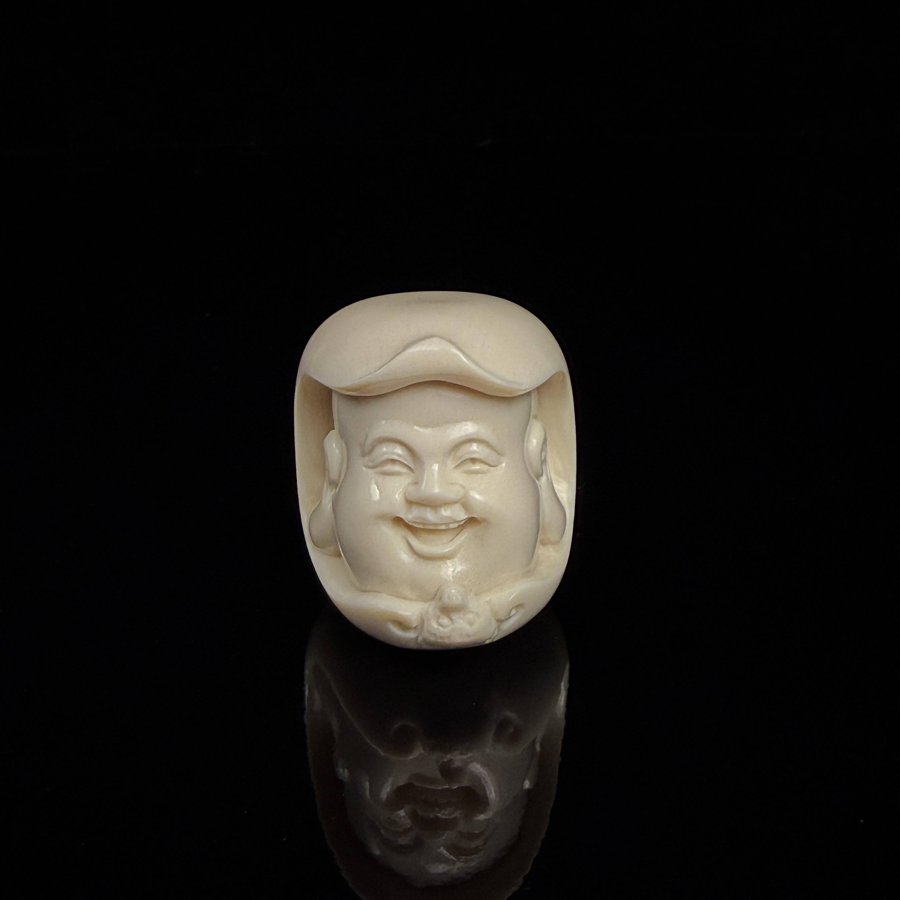 G012天然猛犸弥勒佛头福在眼前尺寸31/28/29重27.47