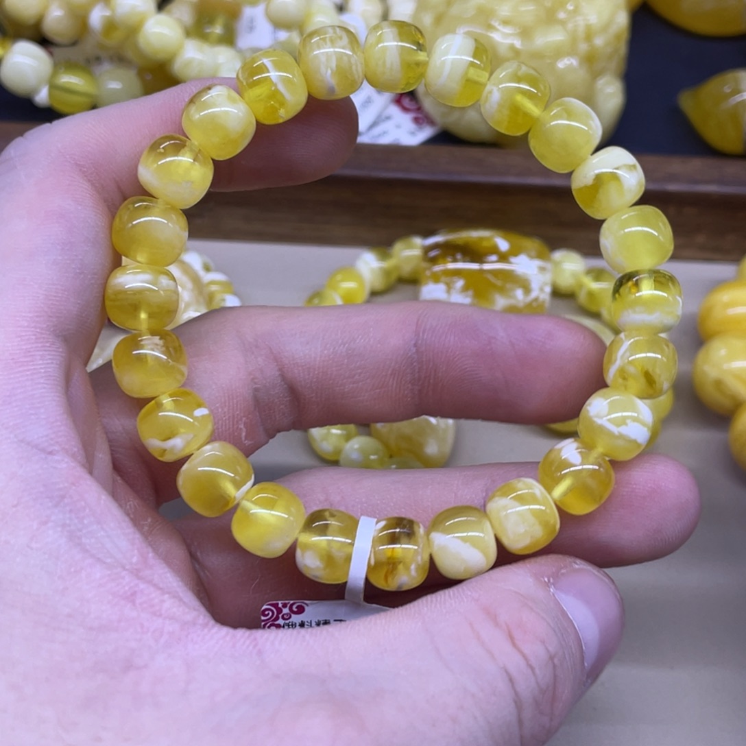 琥珀未镶嵌手链精工老型手串