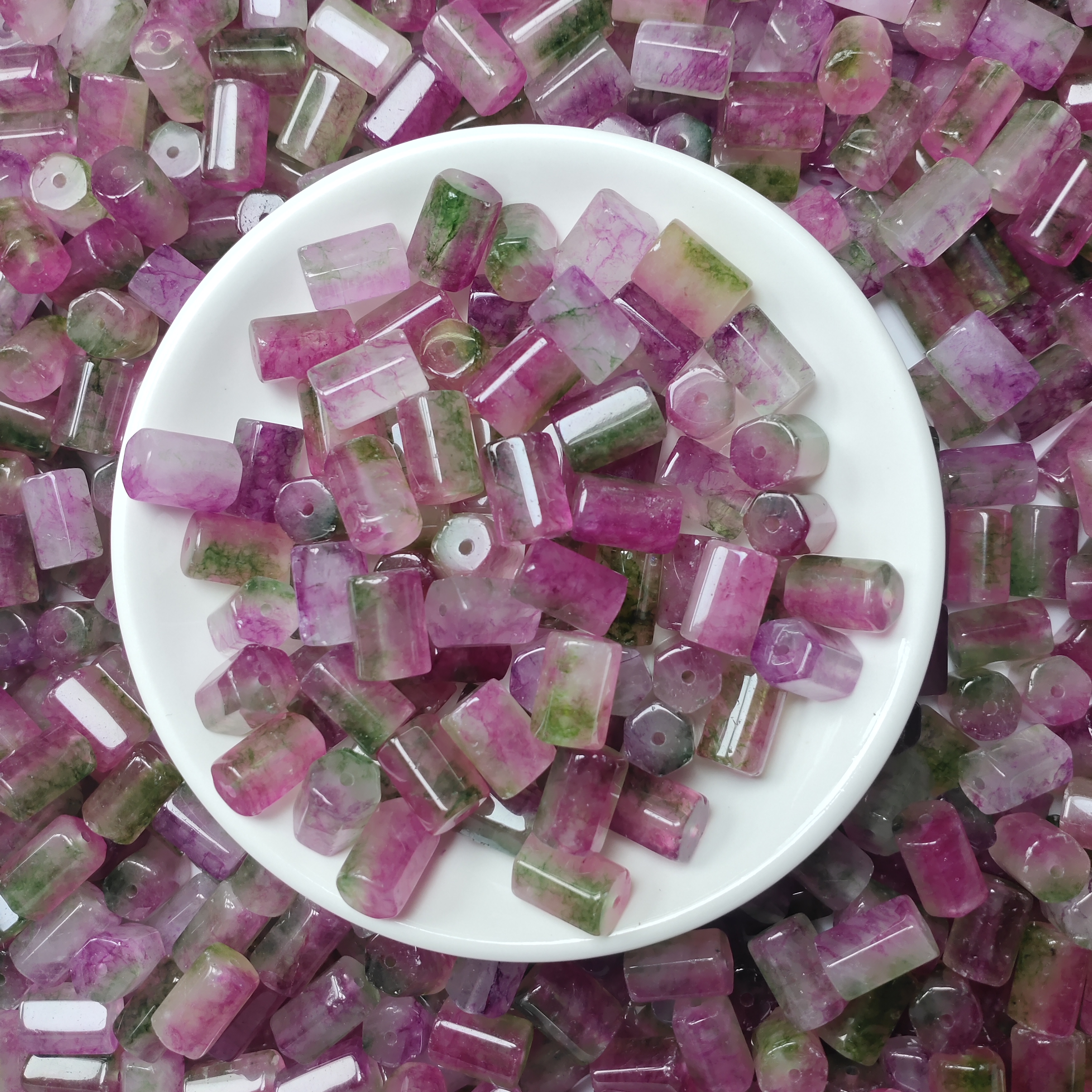 W3018西瓜碧玺六棱柱13×8mm*4颗