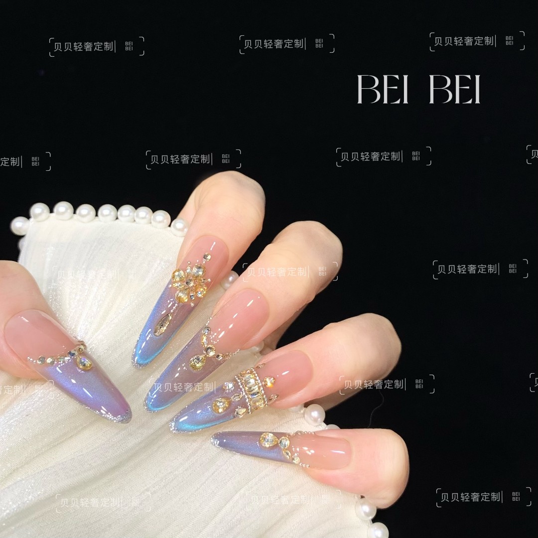 【五彩幻像】贝贝手工美甲-可重复佩戴-掉钻包补-10片装