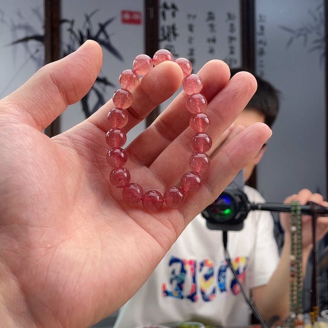 未镶嵌手链水晶草莓晶10+