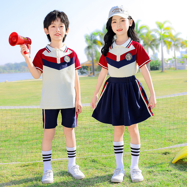 2025新款夏季男女童运动套装时尚休闲百搭校园风短袖短裤裙