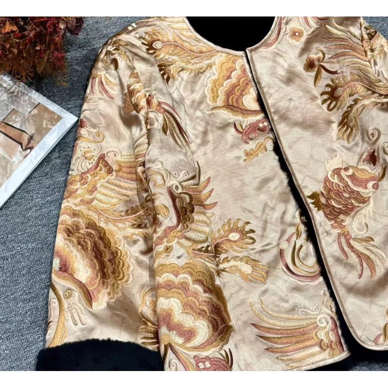 【鎏光凤影】新中式国风时尚百搭双面双穿外套2025C9042—小白玫瑰仓