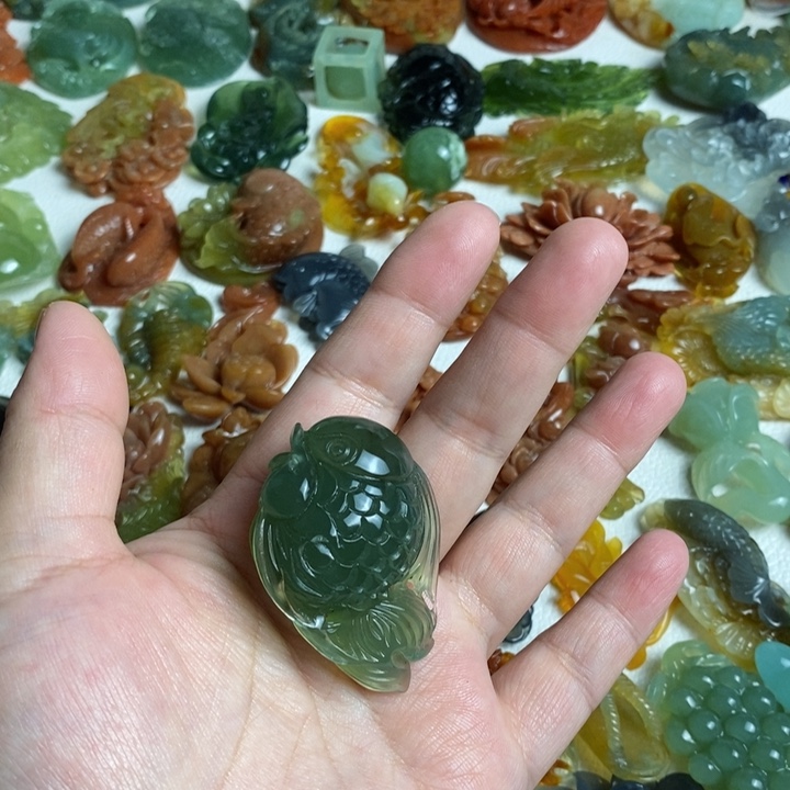 蛇纹石玉颈饰未镶嵌5***/