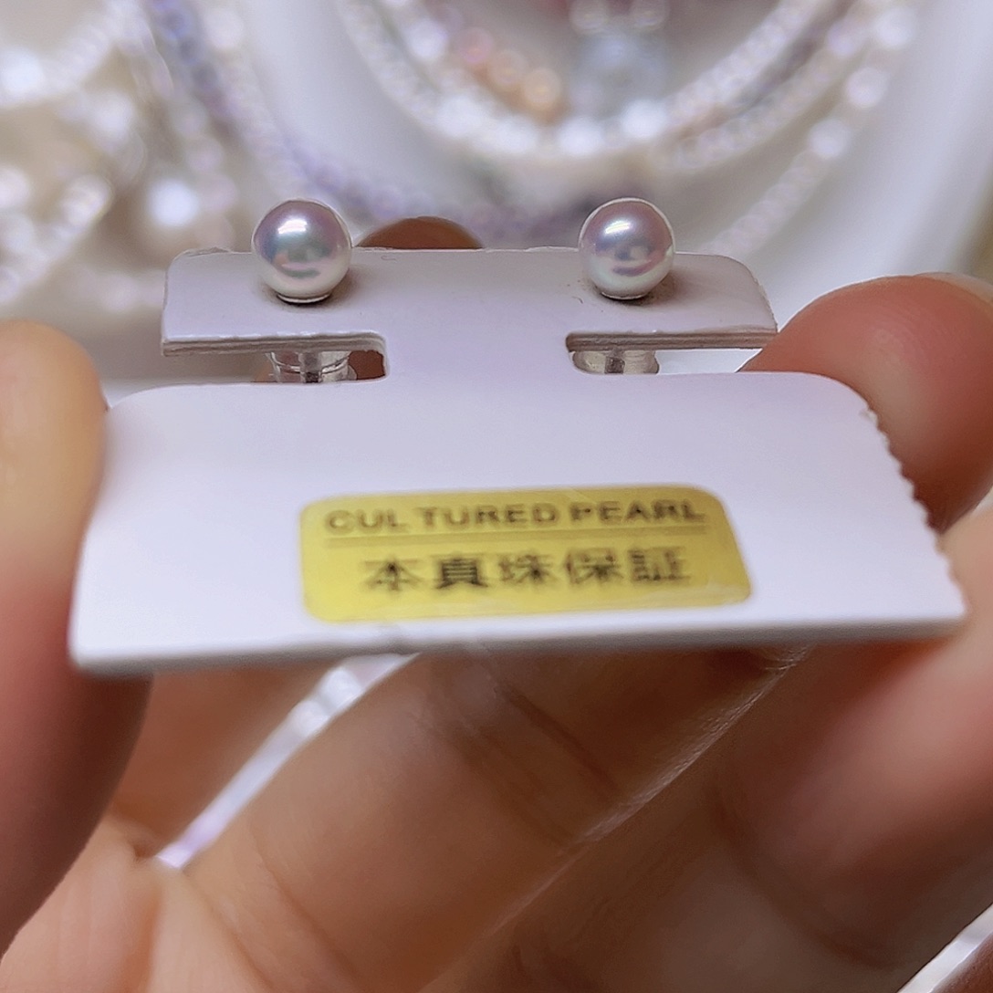 吊坠或者耳钉淡水珍珠银S925镶嵌