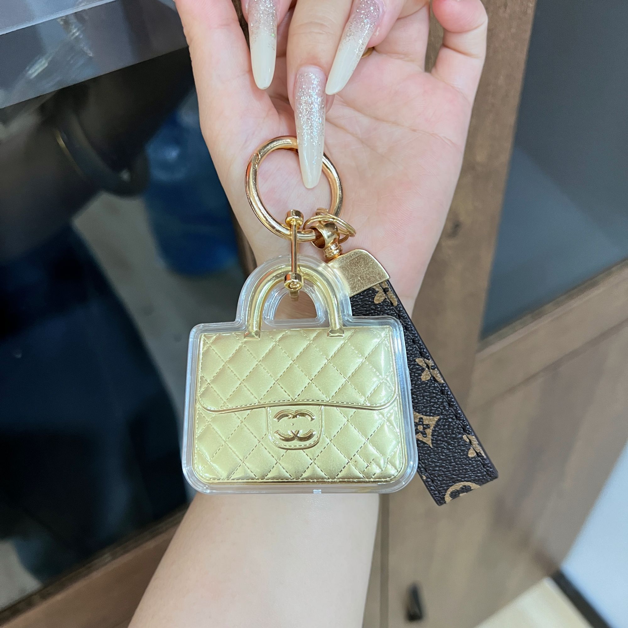 含金工艺品新款L包包手机挂件 可爱卡通 钥匙扣挂件 生日礼物