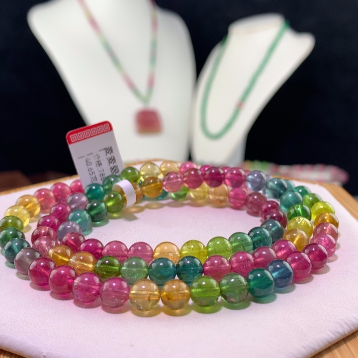 双色碧玺手链未镶嵌