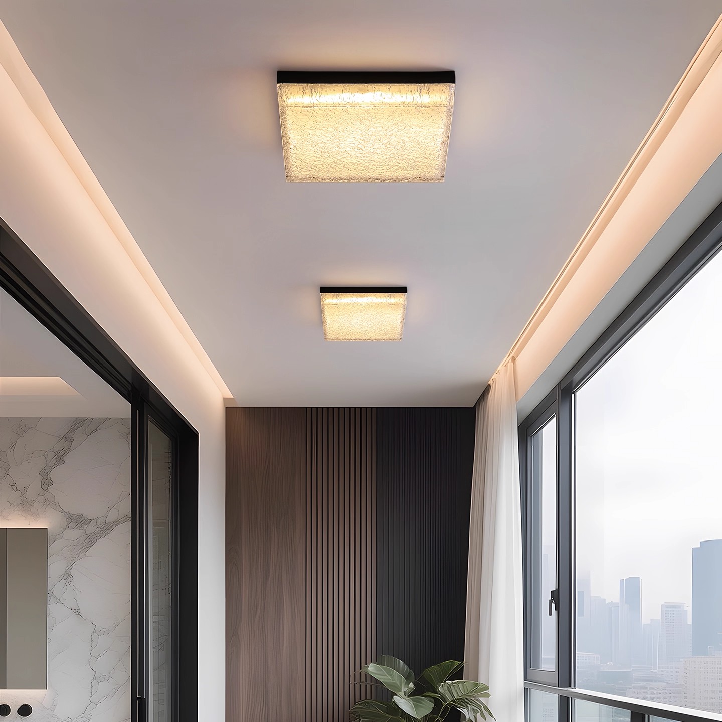 意式极简方形衣帽间阳台吸顶灯新款轻奢高级感简约过道走廊入户灯