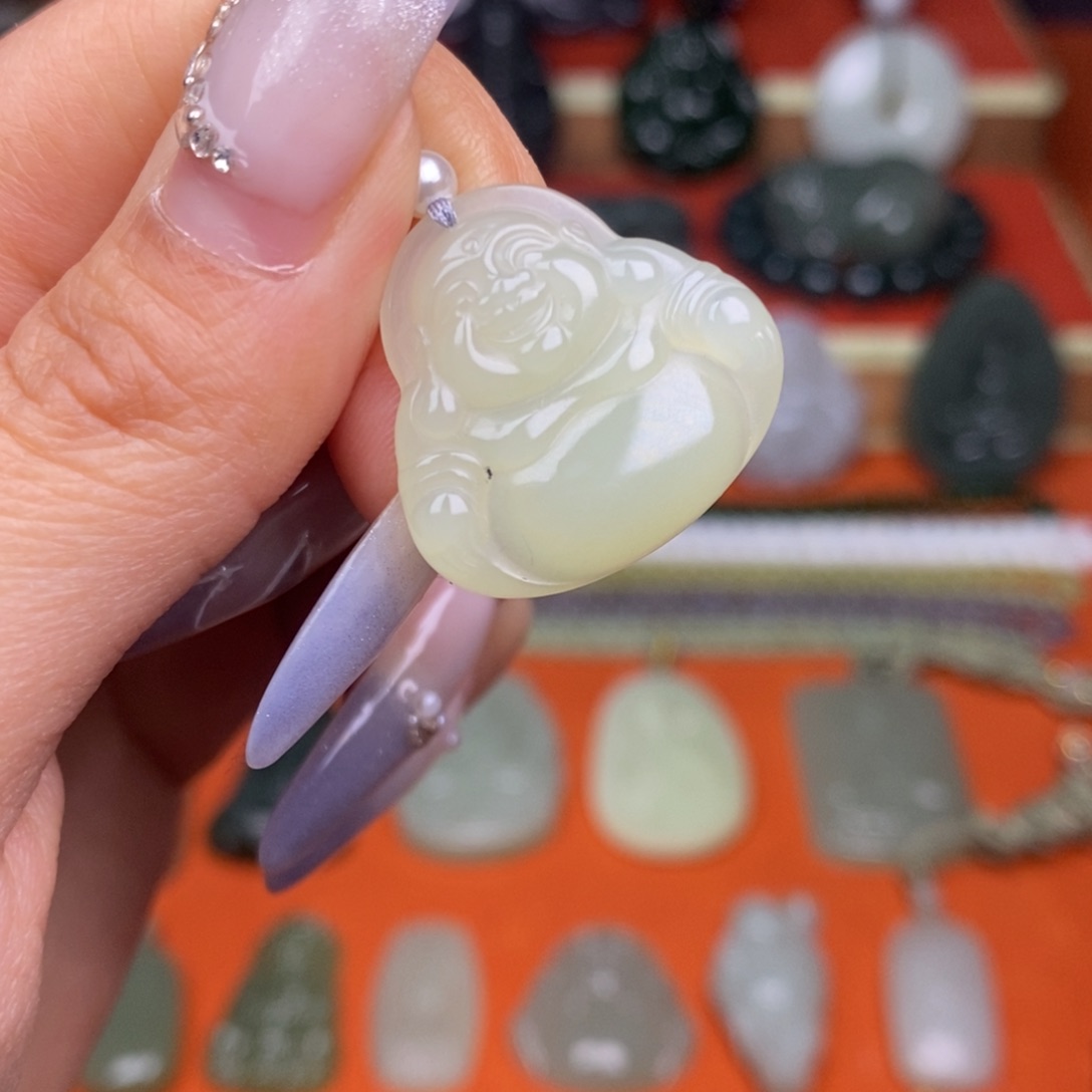 和田玉颈饰未镶嵌穿绳需备注