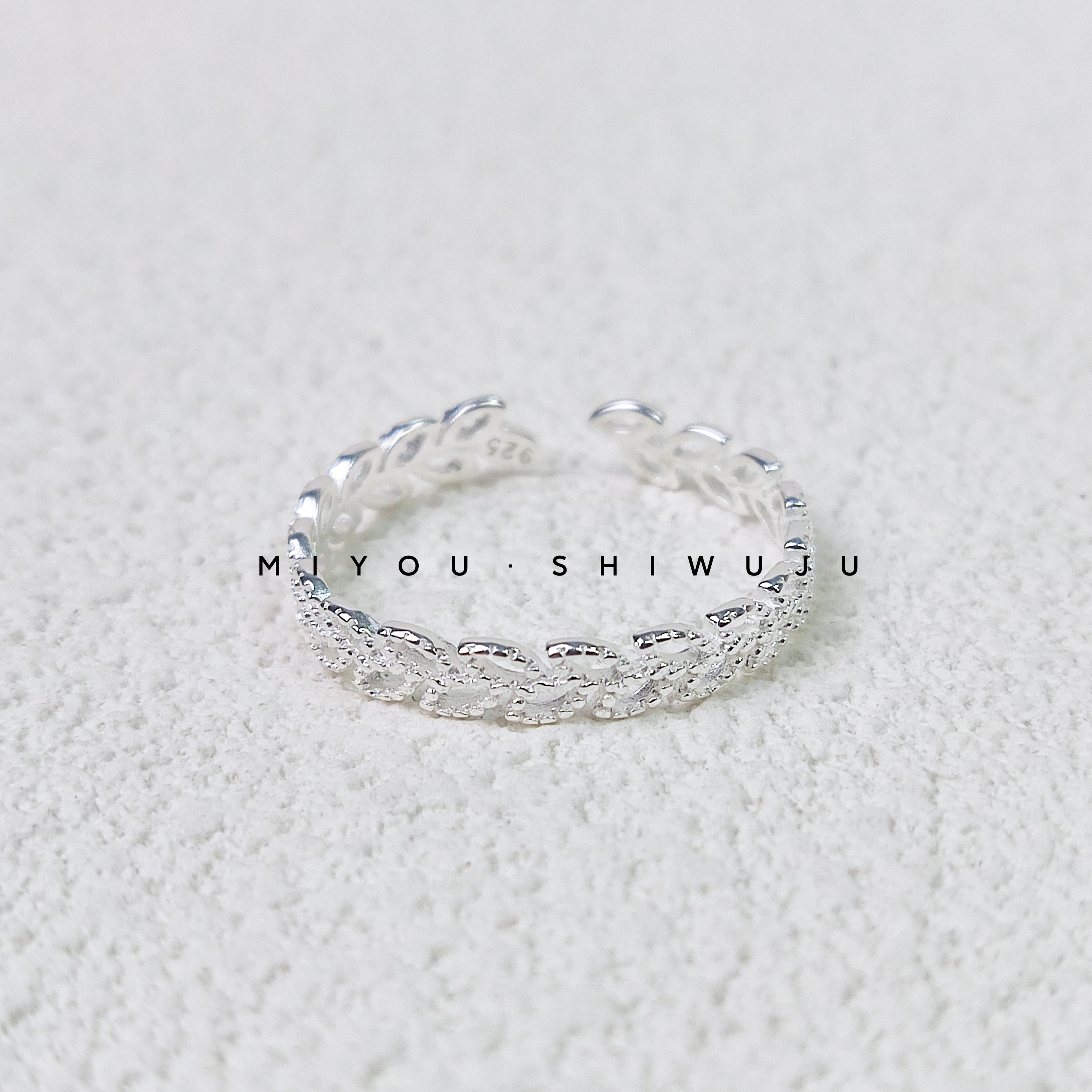 925银戒指 925银麦穗戒指气质时尚百搭简约银戒