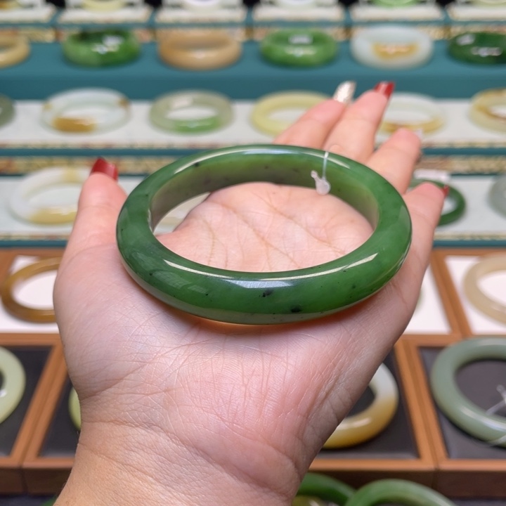 和田玉手镯未镶嵌福**满59