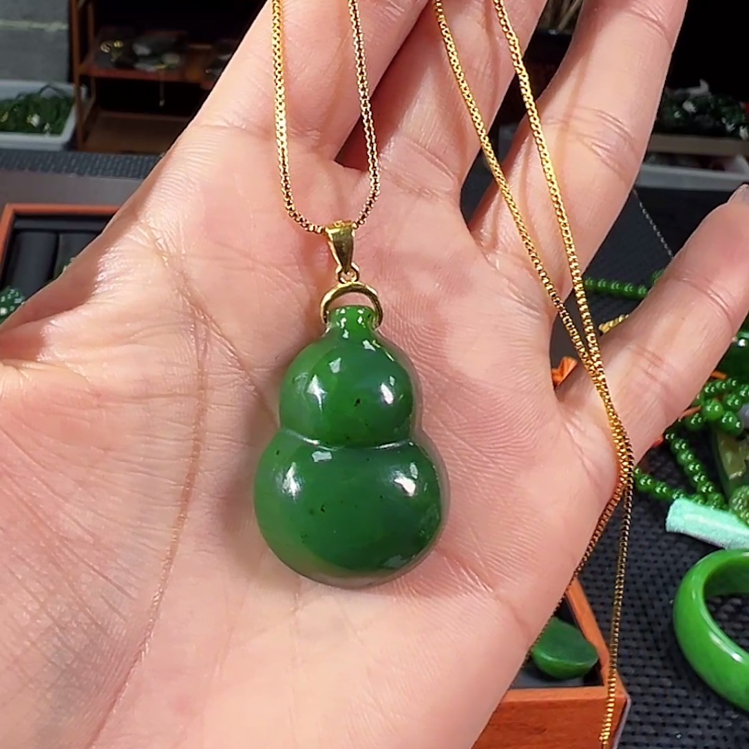 和田玉（碧玉）银S925镶嵌颈饰