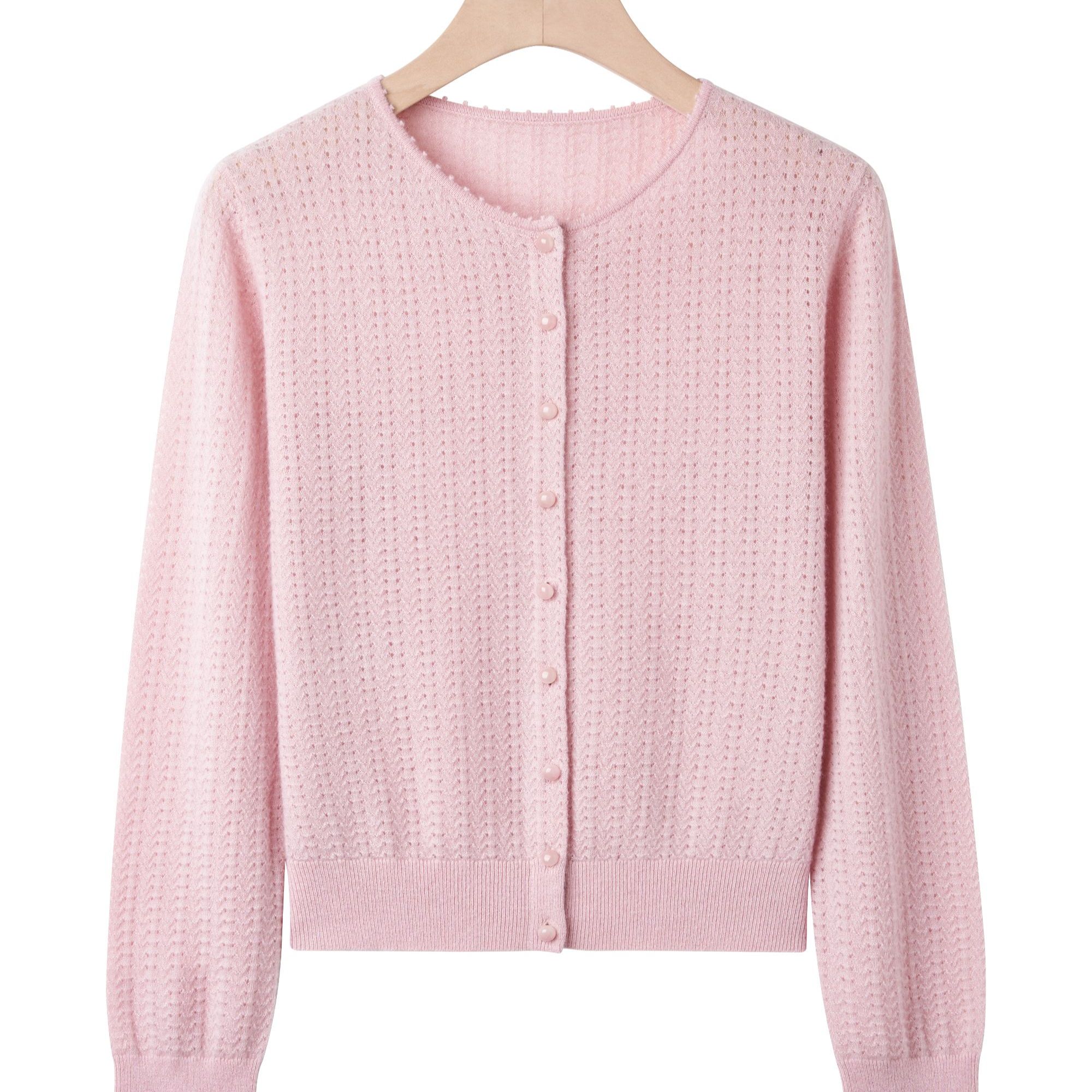 高级肌里感立体针织羊绒开衫显瘦上衣女 PX-2026