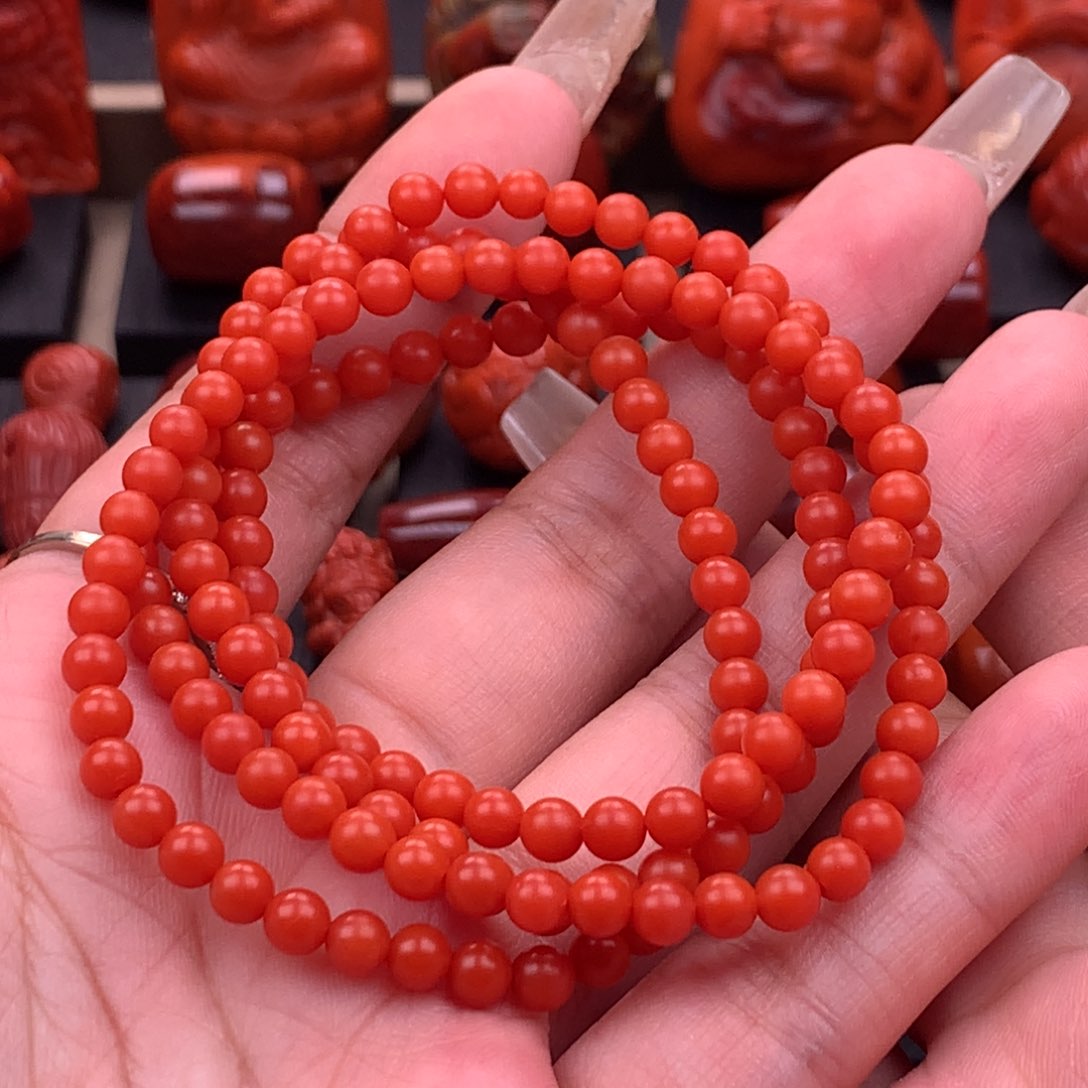南红玛瑙南红保山货头佛珠4.6mm未镶嵌