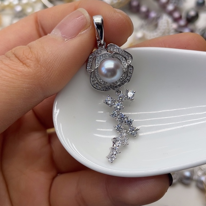 海水珍珠吊坠(不含链)银S925镶嵌