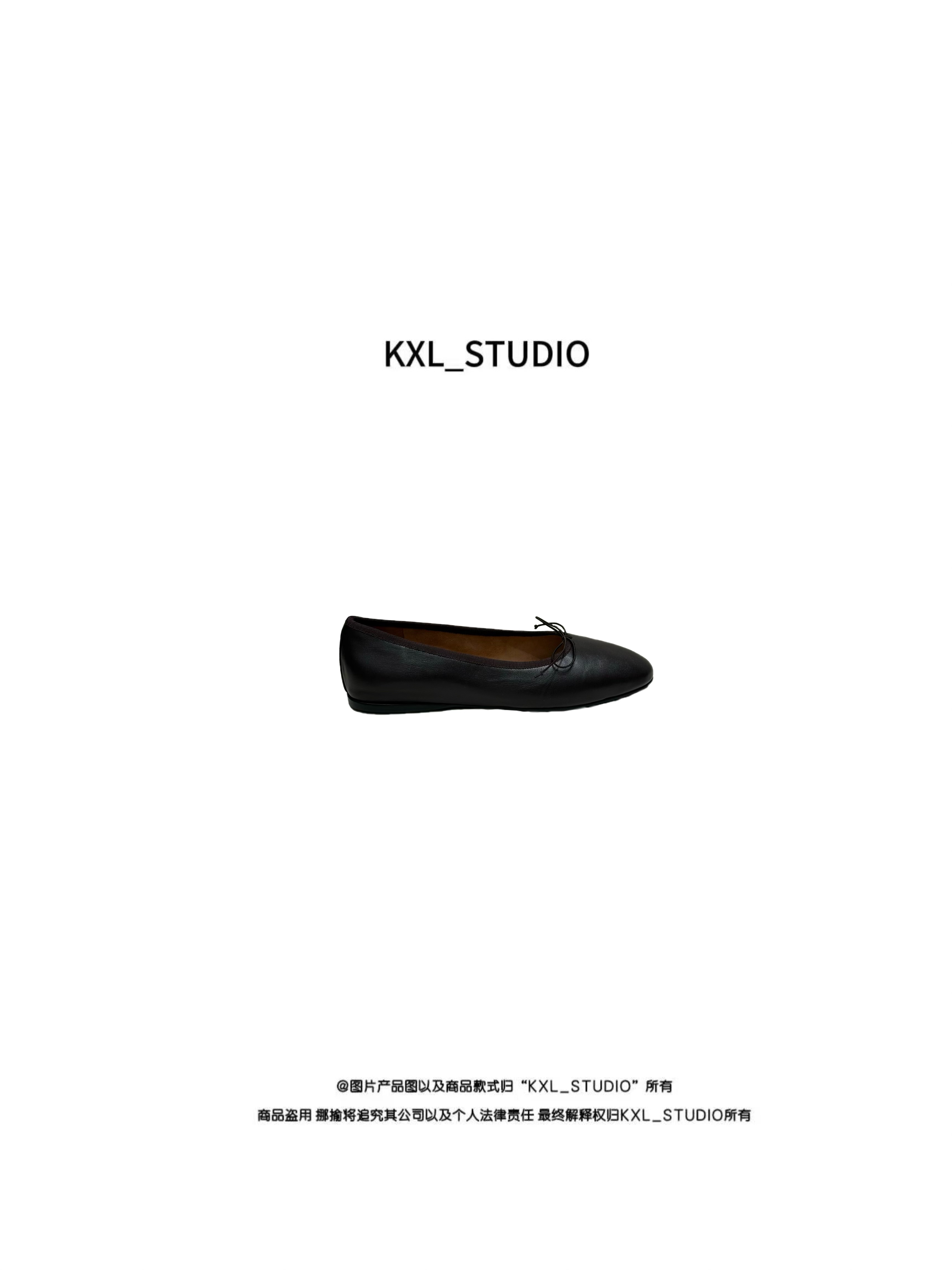 KXL-STUDIO【KELE精选】芭蕾羊皮平底鞋50156(咖色）